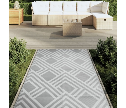 Alfombra de exterior PP gris 120x180 cm