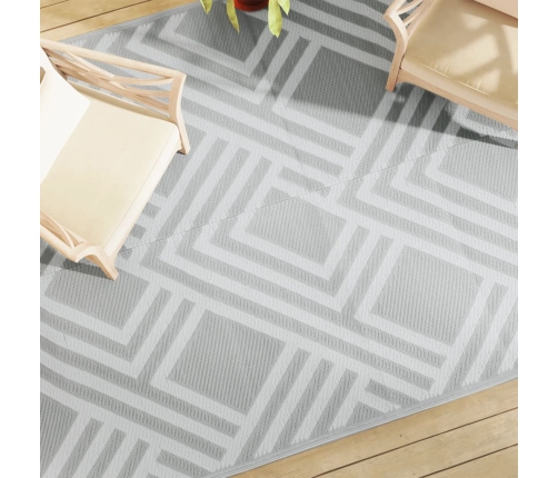 Alfombra de exterior PP gris 190x290 cm