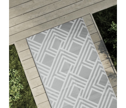 Alfombra de exterior PP gris 80x250 cm