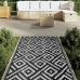 Alfombra de exterior ARAKIL blanca y negra 120x180 cm PP