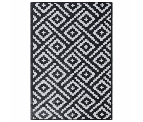 Alfombra de exterior ARAKIL blanco y negro 140x200 cm PP