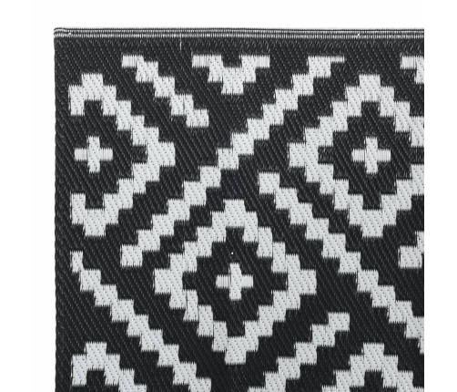 Alfombra de exterior ARAKIL blanco y negro 140x200 cm PP