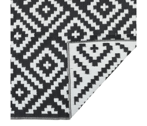 Alfombra de exterior ARAKIL blanco y negro 140x200 cm PP