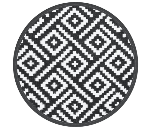 Alfombra de exterior ARAKIL blanco y negro Ø160 cm PP