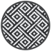 Alfombra de exterior ARAKIL blanco y negro Ø160 cm PP