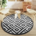 Alfombra de exterior ARAKIL blanco y negro Ø160 cm PP