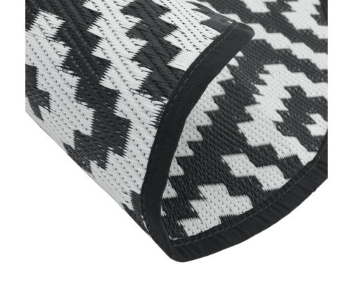 Alfombra de exterior ARAKIL blanco y negro Ø160 cm PP