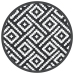 Alfombra de exterior ARAKIL blanco y negro Ø200 cm PP