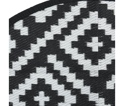 Alfombra de exterior ARAKIL blanco y negro Ø200 cm PP