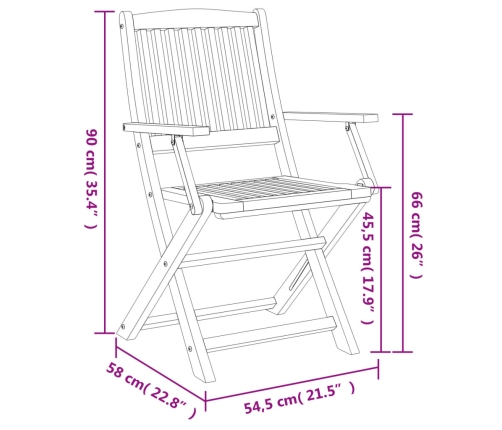 Sillas de jardín plegables 4 uds madera acacia 57,5x54,5x90 cm