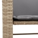 Sofá de jardín 2 plazas con mesa y taburetes ratán PE beige