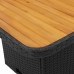 Mesa de jardín madera de acacia y ratán PE negro 110x110x71 cm