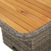 Mesa de jardín ratán sintético y madera acacia gris 90x55x71 cm