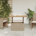 Mesa de jardín ratán sintético madera acacia beige 90x55x71 cm