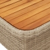 Mesa de jardín ratán sintético madera acacia beige 90x55x71 cm