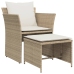 Sillón de jardín con reposapiés ratán sintético beige