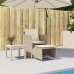 Sillón de jardín con reposapiés ratán sintético beige