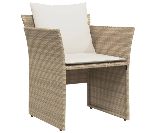 Sillón de jardín con reposapiés ratán sintético beige