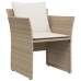 Sillón de jardín con reposapiés ratán sintético beige
