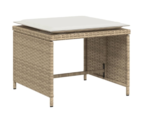 Sillón de jardín con reposapiés ratán sintético beige