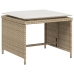 Sillón de jardín con reposapiés ratán sintético beige