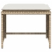 Sillón de jardín con reposapiés ratán sintético beige