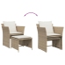 Sillón de jardín con reposapiés ratán sintético beige
