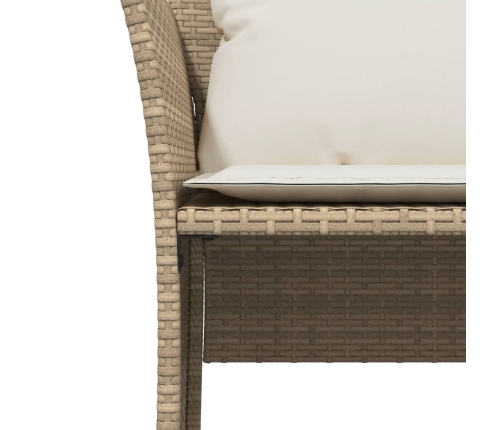Sillón de jardín con reposapiés ratán sintético beige