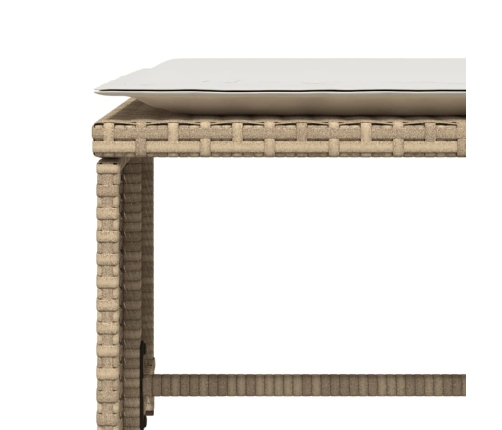 Sillón de jardín con reposapiés ratán sintético beige