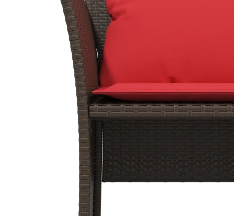 Sillón de jardín con reposapiés ratán sintético marrón