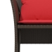 Sillón de jardín con reposapiés ratán sintético marrón