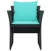 Sillón de jardín con reposapiés ratán sintético negro