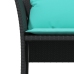 Sillón de jardín con reposapiés ratán sintético negro