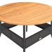 Mesa de jardín superficie madera acacia ratán negro Ø110x71 cm