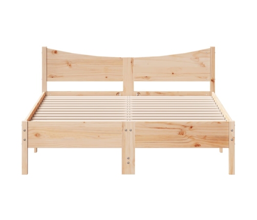 Estructura de cama sin colchón madera de pino blanca 140x200 cm