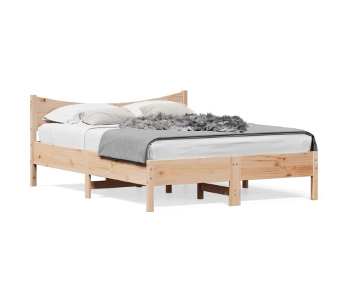 Estructura de cama sin colchón madera de pino maciza 120x200 cm