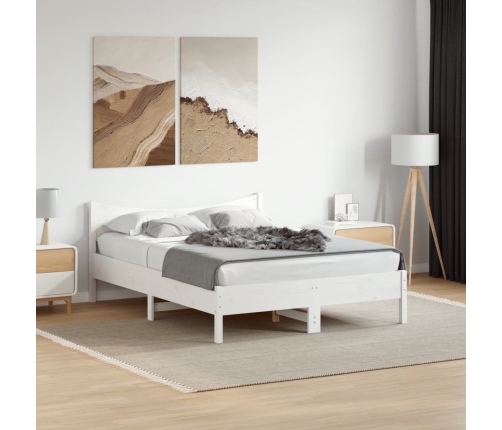 vidaXL Estructura de cama sin colchón madera de pino blanca 120x200 cm