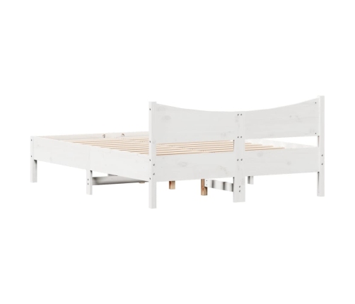 vidaXL Estructura de cama sin colchón madera de pino blanca 120x200 cm