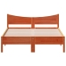Cama sin colchón madera maciza de pino marrón cera 120x200 cm