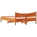 Cama sin colchón madera maciza de pino marrón cera 120x200 cm