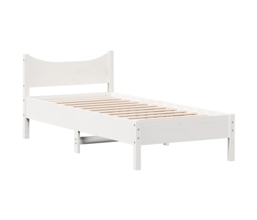 Estructura de cama sin colchón madera de pino blanca 90x200 cm