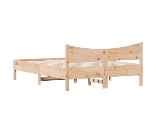 Estructura de cama sin colchón madera maciza de pino 140x190 cm