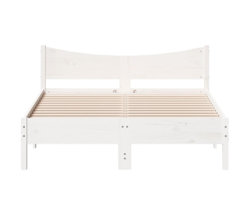 Estructura de cama sin colchón madera de pino blanca 140x190 cm