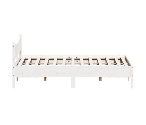 Estructura de cama sin colchón madera de pino blanca 140x190 cm