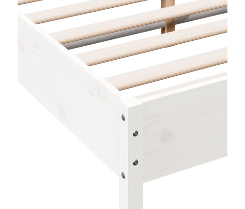 Estructura de cama sin colchón madera de pino blanca 140x190 cm