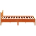 Cama sin colchón madera maciza de pino marrón cera 140x190 cm