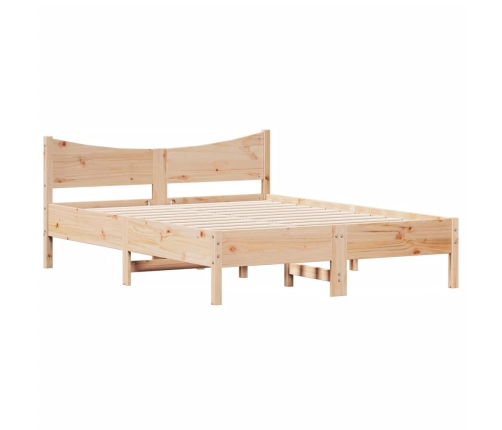 Estructura de cama sin colchón madera maciza de pino 135x190 cm