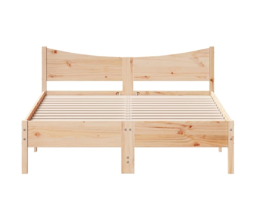 Estructura de cama sin colchón madera maciza de pino 135x190 cm
