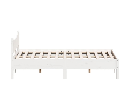 Estructura de cama sin colchón madera maciza blanca 120x190 cm