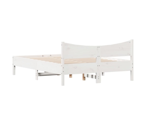 Estructura de cama sin colchón madera maciza blanca 120x190 cm